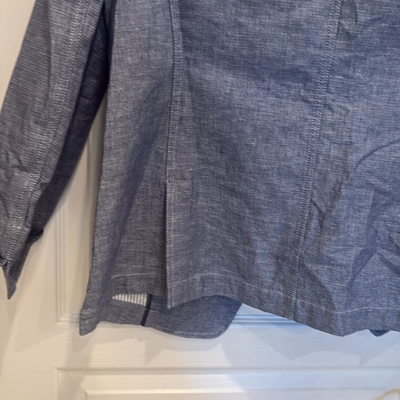 Lafayette 148 Size 8 New York Blue Textured Blazer Cotton Linen Large Medium - Picture 10 of 10